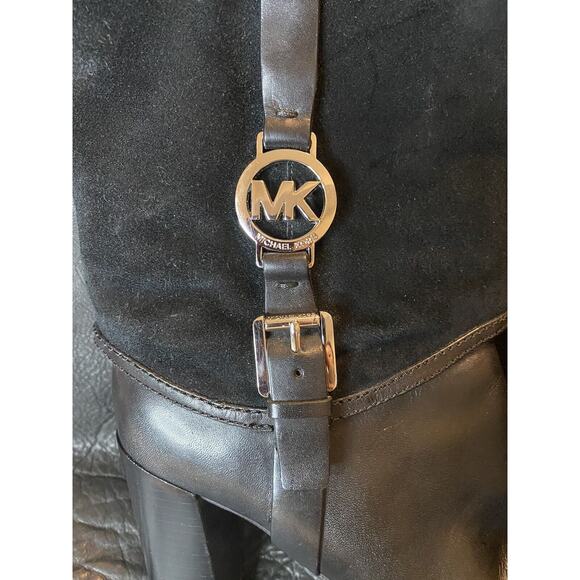 Michael Kors FULTON BOOTIES Suede/ Leather Ankle Boots Women Sz US 8.5-M Buckle - Picture 10 of 16